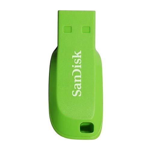 SanDisk Cruzer Blade - Unidad flash USB - 16 GB - USB 2.0 - verde eléctrico 1 SanDisk Cruzer Blade - Unidad flash USB - 16 GB - USB 2.0 - verde eléctrico