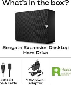 Seagate Expansion STKP16000400 - Disco duro - 16 TB - externo (sobremesa) - USB 3.0 - negro - con Seagate Rescue Data Recovery