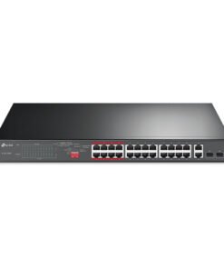 TP-Link TL-SL1226P - Conmutador - sin gestionar - 24 x 10/100 (PoE+) + 2 x 10/100/1000 + 2 x Gigabit SFP combinado - sobremesa, montaje en rack - PoE+ (250 W)