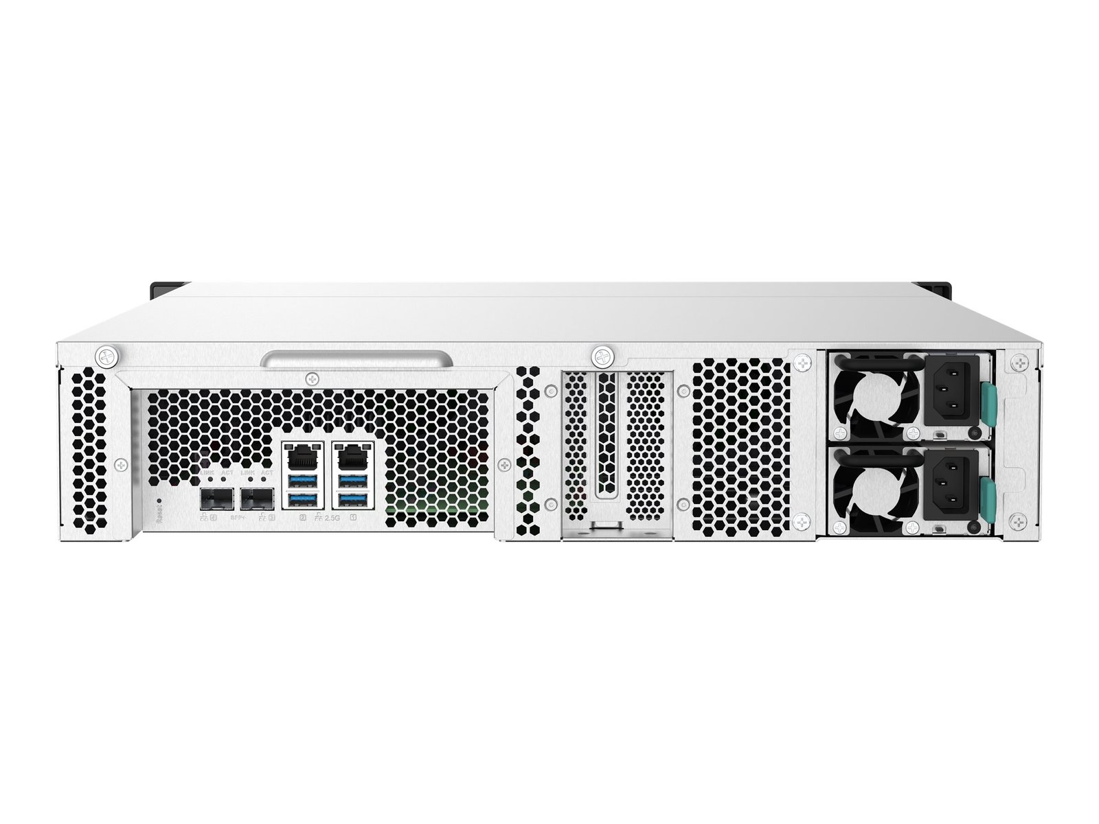 Servidor NAS 8 Bahías 4GB RAM Rack 2U 10Gbps Ethernet iSCSI QNAP TS-832PXU-RP 1 QNAP TS-832PXU-RP - Servidor NAS - 8 compartimentos - montaje en bastidor - SATA 6Gb/s - RAID RAID 0, 1, 5, 6, 10, 50, JBOD, 60 - RAM 4 GB - 2.5 Gigabit Ethernet / 10 Gigabit Ethernet - iSCSI soporta - 2U