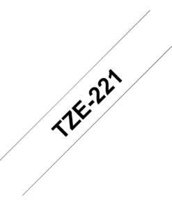 Brother TZe-221 - Adhesivo estándar - negro sobre blanco - rollo (0,9 cm x 8 m) 1 cinta(s) tipo laminado - para Brother PT-D210, D600, H110; P-Touch PT-1005, 1880, E310, E800; P-Touch Cube Plus PT-P710