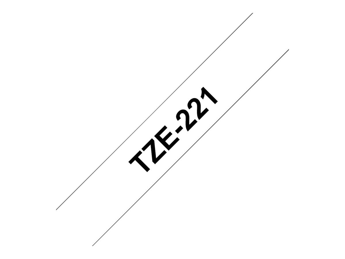Cinta para Etiquetadora Laminada 9mm x 8m Negro sobre Blanco Brother TZe-221 1 Brother TZe-221 - Adhesivo estándar - negro sobre blanco - rollo (0,9 cm x 8 m) 1 cinta(s) tipo laminado - para Brother PT-D210, D600, H110; P-Touch PT-1005, 1880, E310, E800; P-Touch Cube Plus PT-P710