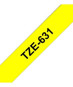 Brother TZe-631 - Adhesivo estándar - negro sobre amarillo - rollo (1,2 cm x 8 m) 1 cinta(s) tipo laminado - para Brother PT-D210, D600, H110; P-Touch PT-1005, 1880, D410, D460, D610, E310