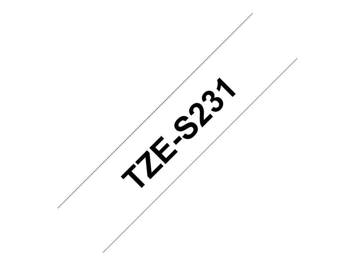 Brother TZe-S231 Cinta Laminada Extrarresistente Negro sobre Blanco 12mm x 8m para Brother P-Touch 1 Brother TZe-S231 Cinta Laminada Extrarresistente Negro sobre Blanco 12mm x 8m para Brother P-Touch