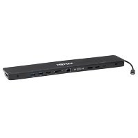 Eaton Tripp Lite Series Triple-Monitor USB C Dock USB C Docking Station with 4K HDMI & DisplayPort, VGA - USB-A/C, GbE, 100W PD, Black - Estación de conexión - USB-C 3.1 / Thunderbolt 3 - VGA, HDMI, DP - 1GbE