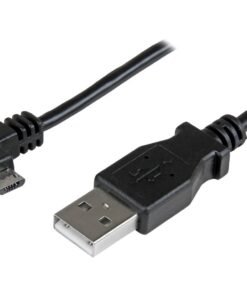 StarTech.com Cable de 0,5m Micro USB Acodado a la Derecha para Carga y Sincronización de Smartphones o Tablets - Cable USB - Micro-USB tipo B (M) en ángulo derecho a USB (M) - USB 2.0 - 50 cm - negro - para P/N: USB2PCARBK, USB2PCARBKS, USBEXTAA10BK, USBEXTAA6BK, USBLT2PCARW, USBUB2PCARB