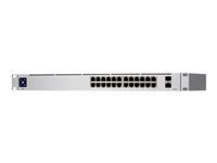 Ubiquiti UniFi Switch USW-24 - Conmutador - Gestionado - 24 x 10/100/1000 + 2 x Gigabit SFP - montaje en rack, sobremesa