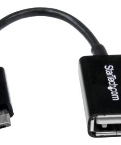 StarTech.com Cable Adaptador de 12cm Micro USB Macho a USB A Hembra OTG para Tablets Smartphones Teléfonos Inteligentes - Negro - Adaptador USB - USB (H) a Micro-USB tipo B (M) - USB 2.0 OTG - 12.7 cm - negro - para P/N: ST4300U3C1, ST4300U3C1B