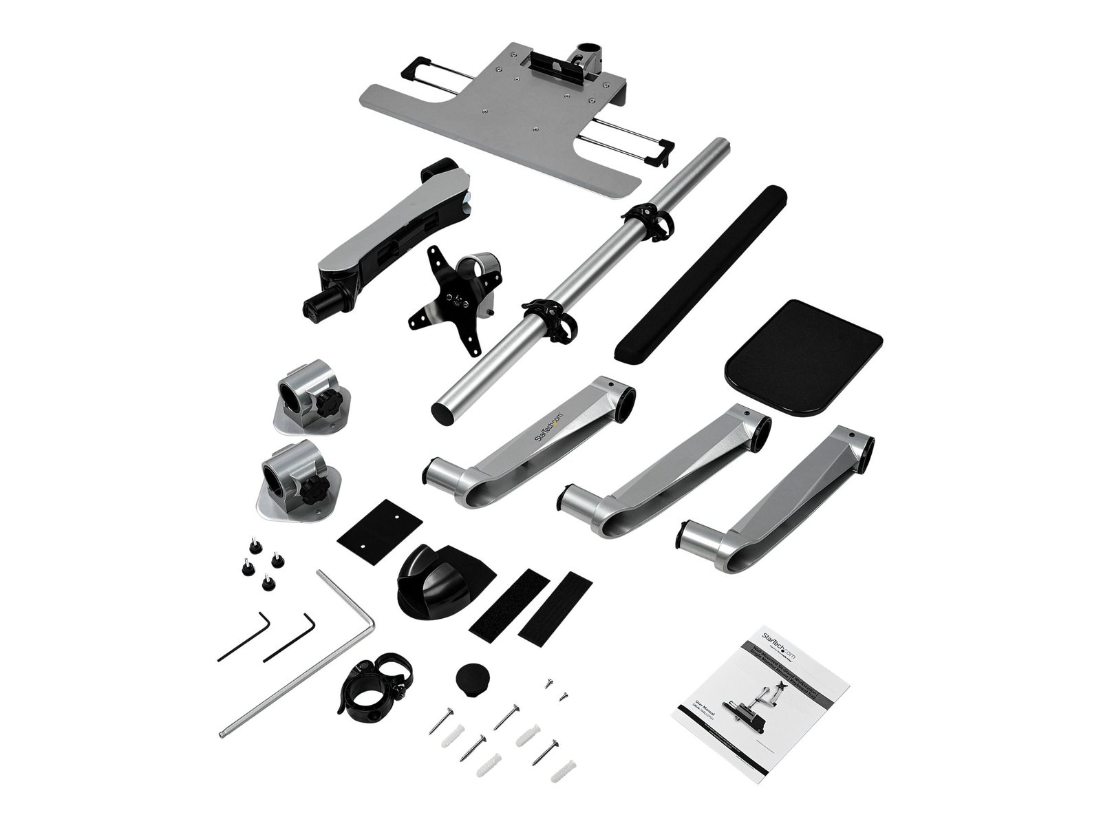 StarTech.com Estación de Trabajo de Montaje en Pared - para 1 Monitor de hasta 30" - con Brazo Articulado y Soporte de Teclado - Kit de montaje (barra, soporte para ratón, reposamuñecas, brazo elástico, soporte de montaje en pared, bandeja de teclado, montaje de monitor, soporte de montaje en pared con placa de bloqueo, brazo giratorio con logo, 2 brazos giratorios, bandeja de ratón, placa fija para bandeja de ratón, alfombrilla de ratón de EVA) - para pantalla LCD / equipo PC - plástico, alumin 1 StarTech.com Estación de Trabajo de Montaje en Pared - para 1 Monitor de hasta 30" - con Brazo Articulado y Soporte de Teclado - Kit de montaje (barra, soporte para ratón, reposamuñecas, brazo elástico, soporte de montaje en pared, bandeja de teclado, montaje de monitor, soporte de montaje en pared con placa de bloqueo, brazo giratorio con logo, 2 brazos giratorios, bandeja de ratón, placa fija para bandeja de ratón, alfombrilla de ratón de EVA) - para pantalla LCD / equipo PC - plástico, alumin
