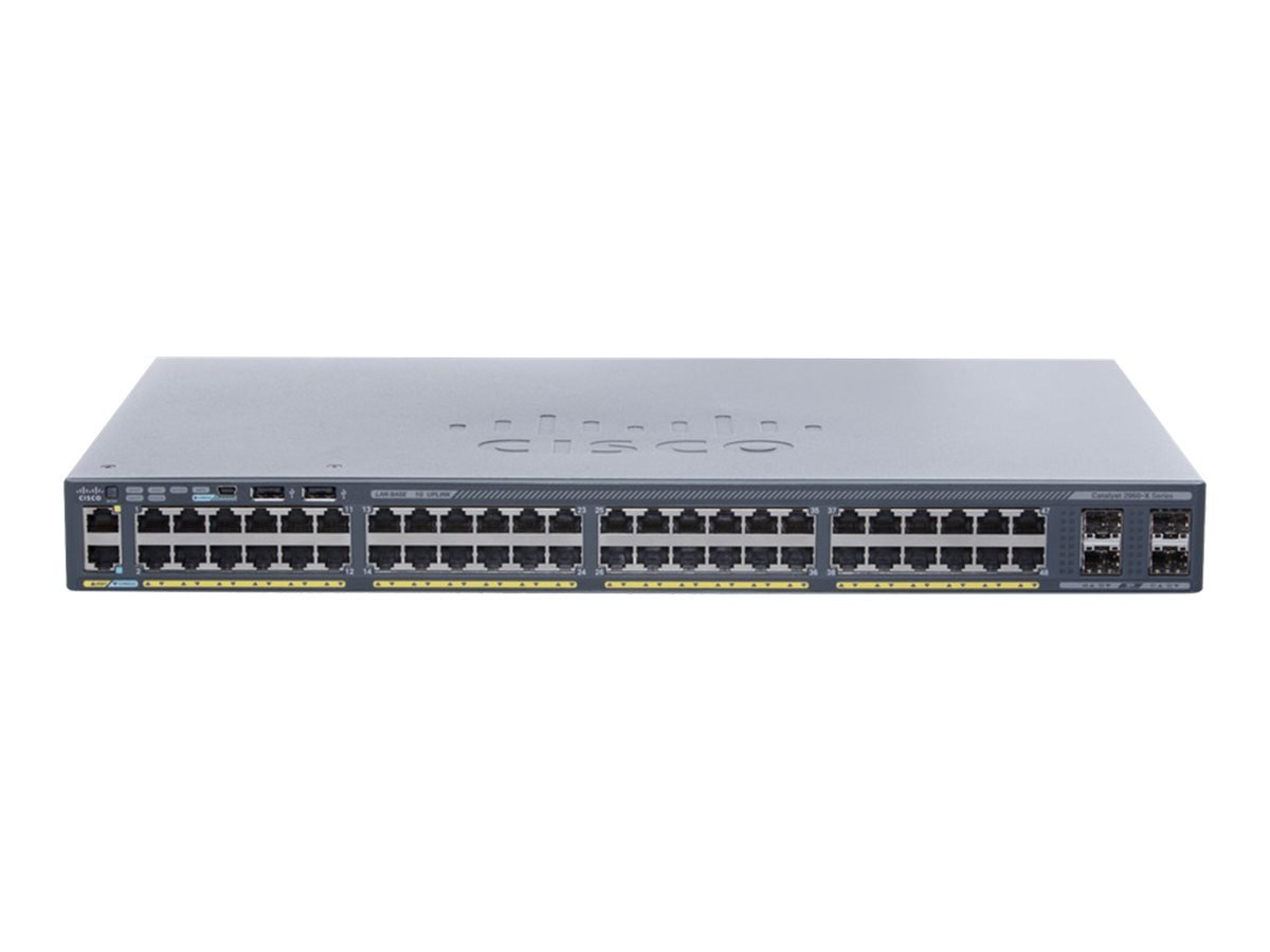 Cisco Catalyst 2960X-48FPD-L - Conmutador - Gestionado - 48 x 10/100/1000 (PoE+) + 2 x 10 Gigabit SFP+ - sobremesa, montaje en rack - PoE+ (740 W) 1 Cisco Catalyst 2960X-48FPD-L - Conmutador - Gestionado - 48 x 10/100/1000 (PoE+) + 2 x 10 Gigabit SFP+ - sobremesa, montaje en rack - PoE+ (740 W)