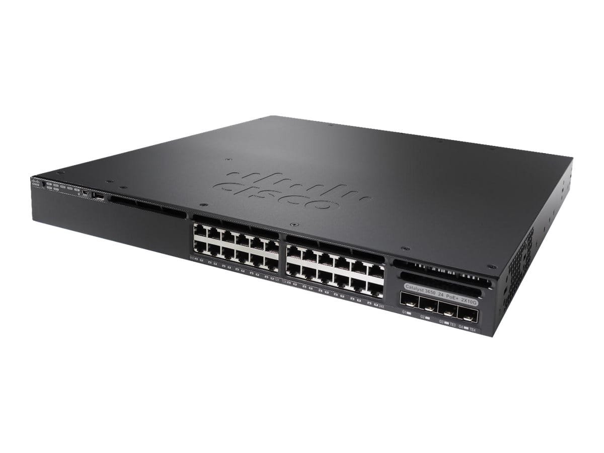 Cisco Catalyst 3650-24TS-S - Conmutador - L3 - Gestionado - 24 x 10/100/1000 + 4 x SFP - sobremesa, montaje en rack 1 Cisco Catalyst 3650-24TS-S - Conmutador - L3 - Gestionado - 24 x 10/100/1000 + 4 x SFP - sobremesa, montaje en rack
