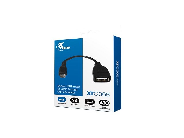 Xtech - USB cable - 5 pin Micro-USB Type B - 4 pin USB Type B - Black - XTC-368 1 Xtech - USB cable - 5 pin Micro-USB Type B - 4 pin USB Type B - Black - XTC-368