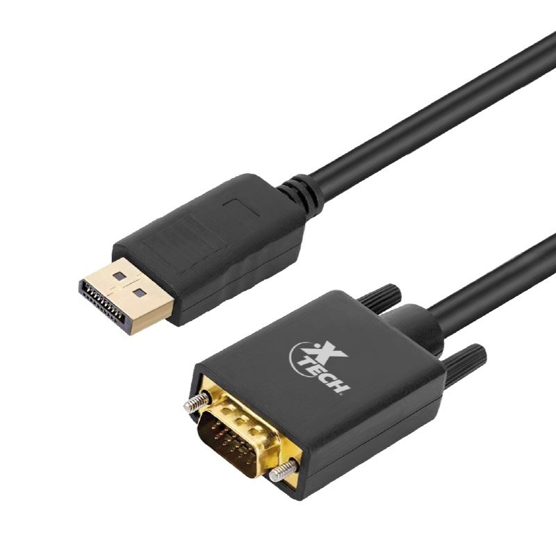 Cable Adaptador DisplayPort a VGA - Negro - Xtech 1 Cable Adaptador DisplayPort a VGA - Negro - Xtech