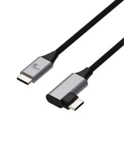 Xtech Cable USB Tipo C 3m - Carga Rápida y Datos - Ángulo Recto Negro XTC-531