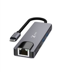 Xtech Adaptador Multipuerto USB-C 5-en-1 con Ethernet RJ45 para Laptop XTC-5