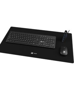 Xtech Kit Teclado y Ratón Inalámbrico Español + Hub USB 3.0 + Mouse Pad XL - Doble Conectividad (2.4GHz/USB) - Negro XTK-320S
