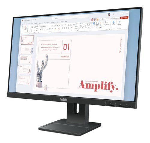 Lenovo ThinkVision E24-40 - LCD monitor - 23.8" - 1920 x 1080 - IPS - HDMI / DisplayPort / VGA - Black 3 Lenovo ThinkVision E24-40 - LCD monitor - 23.8" - 1920 x 1080 - IPS - HDMI / DisplayPort / VGA - Black - Imagen 3