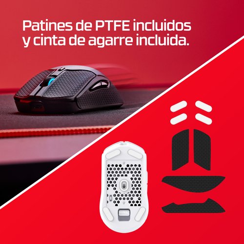 HyperX Pulsefire Haste 2 - Ratón - óptico - 6 botones - inalámbrico, cableado - 2.4 GHz, Bluetooth 5.0 - receptor inalámbrico USB - negro 4 HyperX Pulsefire Haste 2 - Ratón - óptico - 6 botones - inalámbrico, cableado - 2.4 GHz, Bluetooth 5.0 - receptor inalámbrico USB - negro - Imagen 4