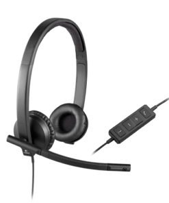 Alternative view of Logitech H570e Wired Headset, Stereo Headphones with Noise-Cancelling Microphone, USB, in-Line Controls with Mute Button, Indicator LED, PC/Mac/Laptop - Black - Auricular - en oreja - cableado - USB - Certificado para Skype Empresarial, con certificación Lync 2013
