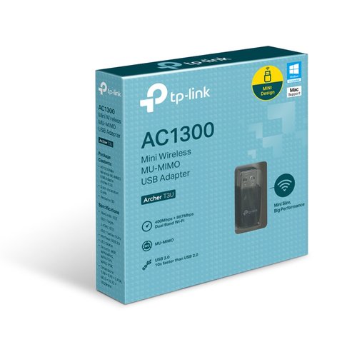 TP-Link Archer T3U - Adaptador de red - USB 3.0 - Wi-Fi 5 - MU-MIMO AC1300 Mini 5 TP-Link Archer T3U - Adaptador de red - USB 3.0 - Wi-Fi 5 - MU-MIMO AC1300 Mini - Imagen 5