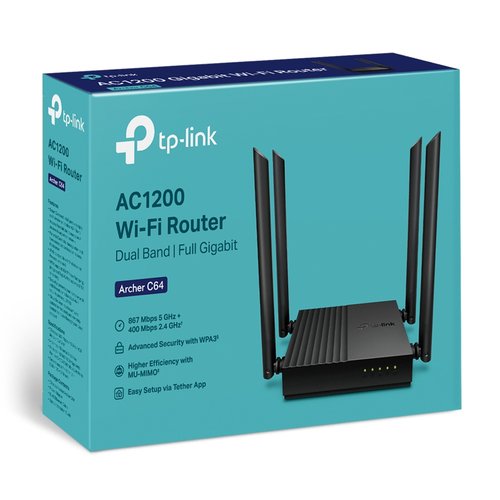 Router Inalámbrico 4 Puertos 1GbE Wi-Fi 5 Doble Banda TP-LINK Archer C64 V1 5 Router Inalámbrico 4 Puertos 1GbE Wi-Fi 5 Doble Banda TP-LINK Archer C64 V1 - Imagen 5