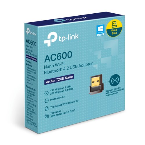 TP-Link Archer T2UB Nano V1 - Velocidad 433 Mbps a 5 GHz + 200 Mbps a 2.4 GHz- USB 2.0-Bluetooth 4.2 - Wi-Fi 5 3 TP-Link Archer T2UB Nano V1 - Velocidad 433 Mbps a 5 GHz + 200 Mbps a 2.4 GHz- USB 2.0-Bluetooth 4.2 - Wi-Fi 5 - Imagen 3