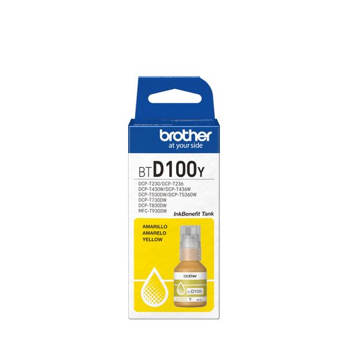 Brother Ink Tank Refill Bottle - Yellow BTD100Y 2 Brother Ink Tank Refill Bottle - Yellow BTD100Y - Imagen 2