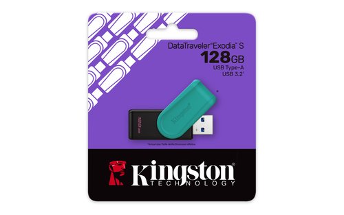 Kingston Exodia S USB 3.2 Gen 1 Flash Drive Negro Turquesa 4 Kingston Exodia S USB 3.2 Gen 1 Flash Drive Negro Turquesa - Imagen 4