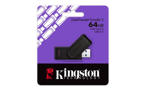 Kingston DataTraveler Exodia S USB 3.2 Gen 1 High-Speed Flash Drive Black 4 Kingston DataTraveler Exodia S USB 3.2 Gen 1 High-Speed Flash Drive Black - Imagen 4
