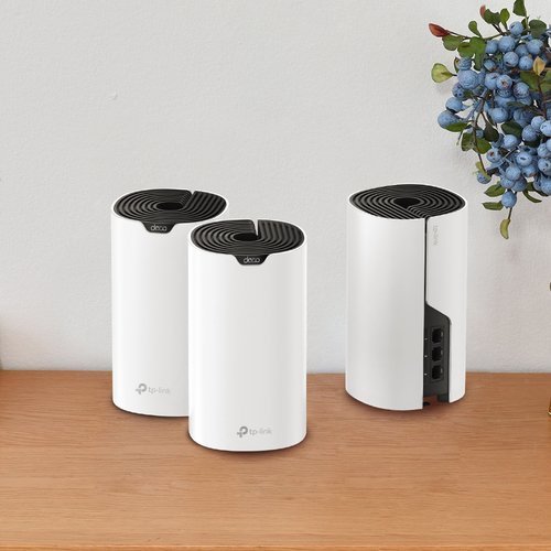 TP-LINK Deco S7 V1 - Sistema Wi-Fi (enrutador) - hasta 2100 pies cuadrados - malla - GigE - Wi-Fi 5 - Doble banda - Sistema Wi-Fi Mesh Inteligente Doble Banda AC1900 - Alcanza velocidades de hasta 600 Mbps en 2,4 GHz y 1300 Mbps en 5 GHz con tecnología 3×3 MU-MIMO - Conecta más de 100 dispositivos 4 TP-LINK Deco S7 V1 - Sistema Wi-Fi (enrutador) - hasta 2100 pies cuadrados - malla - GigE - Wi-Fi 5 - Doble banda - Sistema Wi-Fi Mesh Inteligente Doble Banda AC1900 - Alcanza velocidades de hasta 600 Mbps en 2,4 GHz y 1300 Mbps en 5 GHz con tecnología 3×3 MU-MIMO - Conecta más de 100 dispositivos - Imagen 4