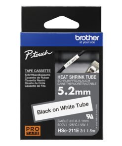 Brother HSe-211E - Negro sobre blanco - Rollo (0,52 cm x 1,5 m) 1 cinta(s) caja para colgar - cinta tubo termorretráctil - para P-Touch PT-D800, PT-E300, PT-E310, PT-E550, PT-P700, PT-P750, PT-P900, PT-P950 5 Brother HSe-211E - Negro sobre blanco - Rollo (0,52 cm x 1,5 m) 1 cinta(s) caja para colgar - cinta tubo termorretráctil - para P-Touch PT-D800, PT-E300, PT-E310, PT-E550, PT-P700, PT-P750, PT-P900, PT-P950 - Imagen 3