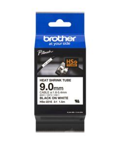 Alternative view of Brother HSe-221E - Negro sobre blanco - Rollo (0,9 cm x 1,5 m) 1 cinta(s) caja para colgar - cinta tubo termorretráctil - para P-Touch PT-D800, PT-E300, PT-E310, PT-E550, PT-P700, PT-P750, PT-P900, PT-P950