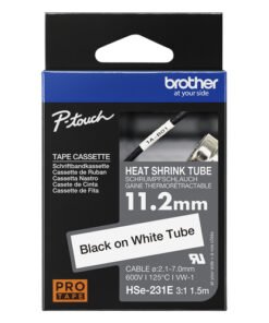 Cinta Termoretráctil 11.2mm Negro sobre Blanco Brother HSe-231E 5 Gal HSE231E g1 1779286329