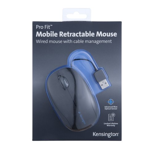 Kensington Pro Fit Retractable Mobile - Ratón - óptico - 3 botones - cableado - USB - negro 3 Kensington Pro Fit Retractable Mobile - Ratón - óptico - 3 botones - cableado - USB - negro - Imagen 3