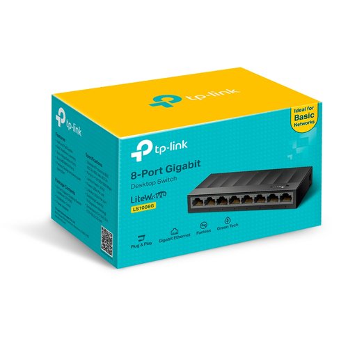 Switch No Gestionado 8 Puertos Gigabit Sobremesa Pared TP-Link LiteWave LS1008G 6 Switch No Gestionado 8 Puertos Gigabit Sobremesa Pared TP-Link LiteWave LS1008G - Imagen 6