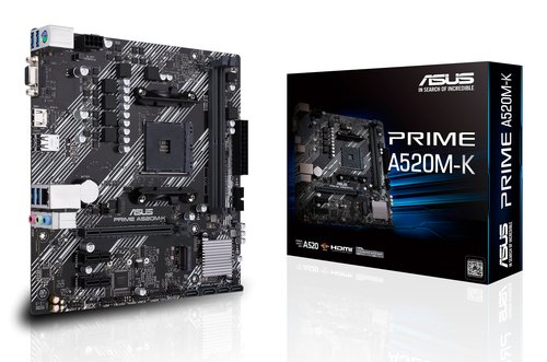 Placa Madre micro ATX Socket AM4 AMD A520 USB 3.2 Gigabit LAN ASUS PRIME A520M-K 2 Placa Madre micro ATX Socket AM4 AMD A520 USB 3.2 Gigabit LAN ASUS PRIME A520M-K - Imagen 2