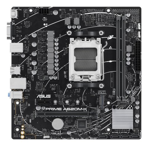 ASUS PRIME A620M-K | Placa Base Micro ATX Socket AM5 para AMD Ryzen 7000 | Chipset A620, USB 3.2, LAN Gigabit, Audio HD 3 ASUS PRIME A620M-K | Placa Base Micro ATX Socket AM5 para AMD Ryzen 7000 | Chipset A620, USB 3.2, LAN Gigabit, Audio HD - Imagen 3