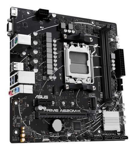ASUS PRIME A620M-K | Placa Base Micro ATX Socket AM5 para AMD Ryzen 7000 | Chipset A620, USB 3.2, LAN Gigabit, Audio HD 5 ASUS PRIME A620M-K | Placa Base Micro ATX Socket AM5 para AMD Ryzen 7000 | Chipset A620, USB 3.2, LAN Gigabit, Audio HD - Imagen 5