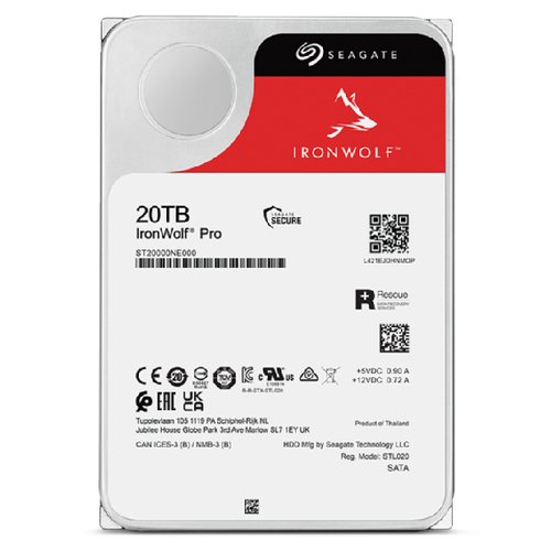 Seagate IronWolf Pro ST20000NT001 - Disco duro - 20 TB - interno - 3.5" - SATA 6Gb/s - 7200 rpm - búfer: 256 MB - con Recuperación de datos Seagate Rescue de 3 años 5 Seagate IronWolf Pro ST20000NT001 - Disco duro - 20 TB - interno - 3.5" - SATA 6Gb/s - 7200 rpm - búfer: 256 MB - con Recuperación de datos Seagate Rescue de 3 años - Imagen 5