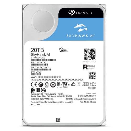 Disco Duro 20 TB 3.5" 7200 rpm Seagate SkyHawk AI 3 Disco Duro 20 TB 3.5" 7200 rpm Seagate SkyHawk AI - Imagen 3