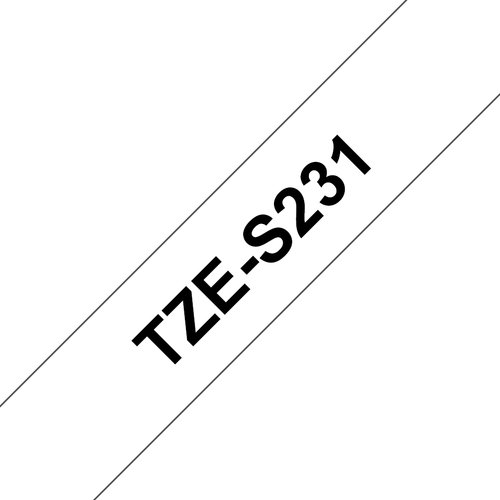 Brother TZe-S231 Cinta Laminada Extrarresistente Negro sobre Blanco 12mm x 8m para Brother P-Touch 2 Brother TZe-S231 Cinta Laminada Extrarresistente Negro sobre Blanco 12mm x 8m para Brother P-Touch - Imagen 2