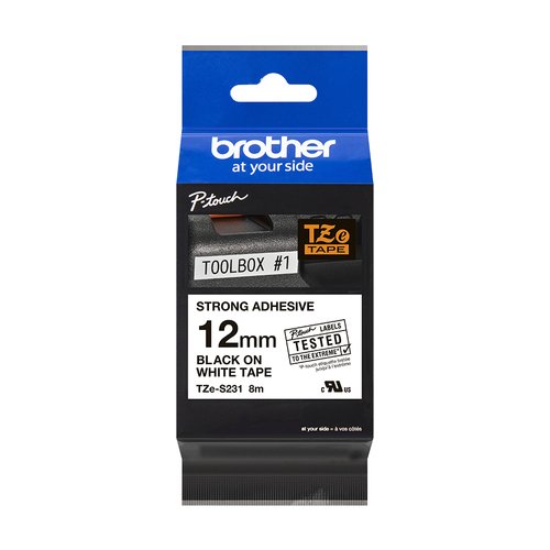 Brother TZe-S231 Cinta Laminada Extrarresistente Negro sobre Blanco 12mm x 8m para Brother P-Touch 4 Brother TZe-S231 Cinta Laminada Extrarresistente Negro sobre Blanco 12mm x 8m para Brother P-Touch - Imagen 4