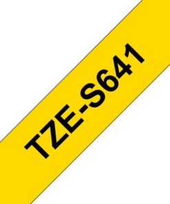 Alternative view of Brother TZe-S641 Cinta Laminada Adhesivo Extrarresistente Negro sobre Amarillo 18mm x 8m