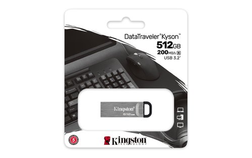 Kingston - USB flash drive - USB 3.2 Gen 1 - 512GB DataTraveler Kyson 200MB 5 Kingston - USB flash drive - USB 3.2 Gen 1 - 512GB DataTraveler Kyson 200MB - Imagen 5